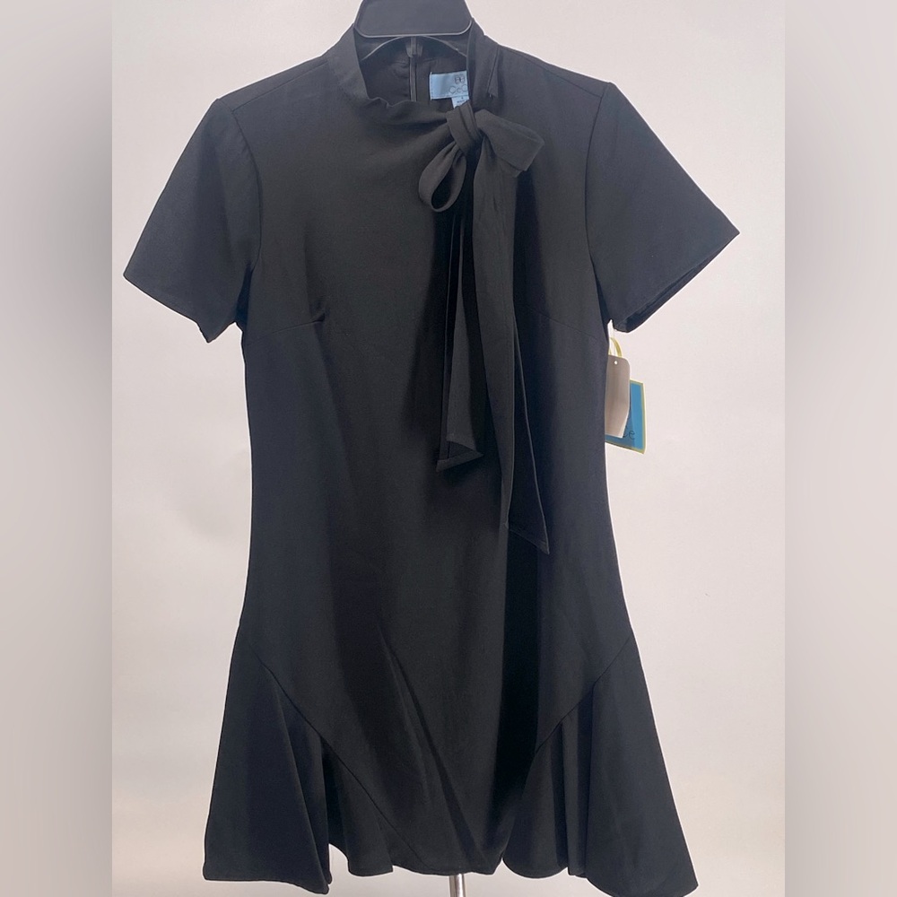CeCe Women's Short Sleeve A-line Dress with Bow